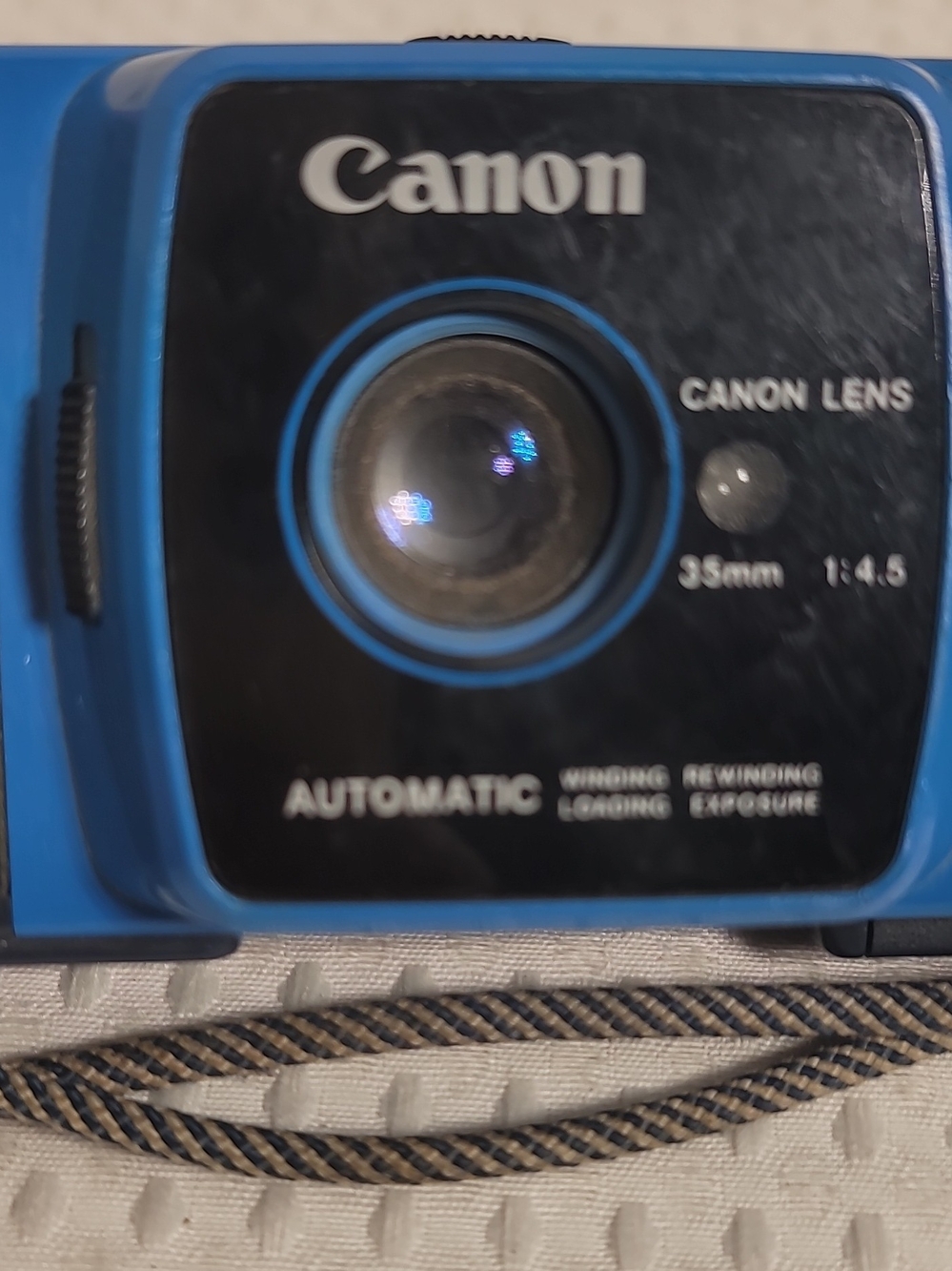Canon Blue 35mm Point-and-Shoot Film Camera